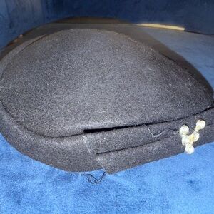 Elegant Vintage Glenover Black Wool Ladies Hat with Rhinestone Accent